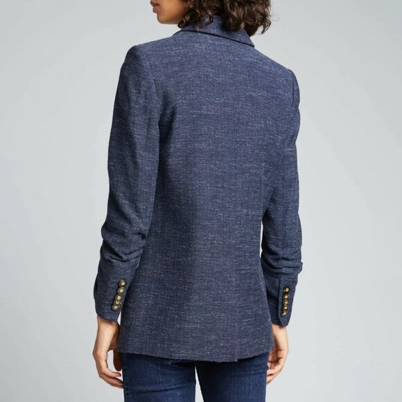 Veronica Beard Martel Dickey Jacket Herringbone Wool Blazer Navy Size 6 NEW NWT - Picture 3 of 11